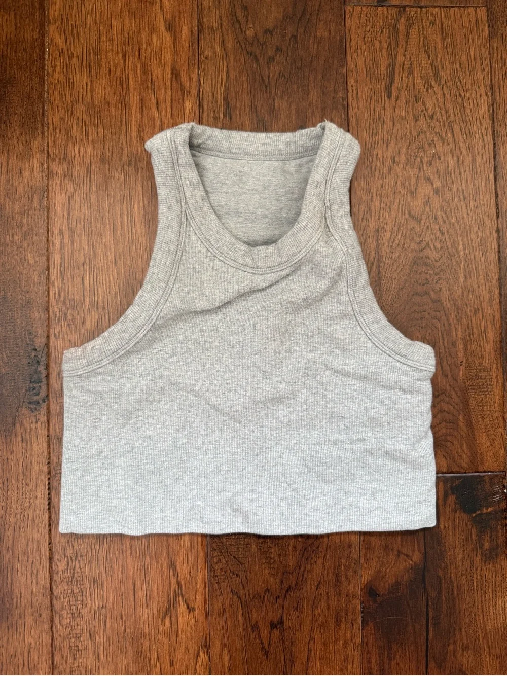 Alo Yoga Seamless Delight High Neck Bra in Athletic Heather Grey Size Small